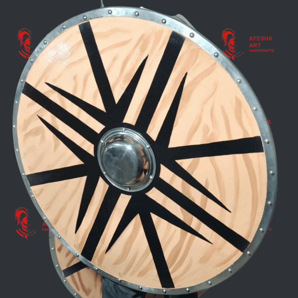 Medieval Knight Round Shield: The Original Full-Size Fully Functional.Arming Shield Reproduction for Reenactment, Decor, Display & Collectible.