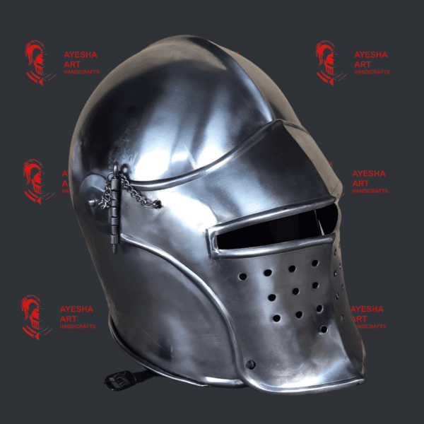 Bascinet Visored Barbuta Steel Helmet