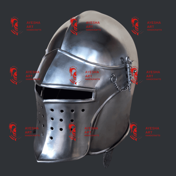 Bascinet Visored Barbuta Steel Helmet