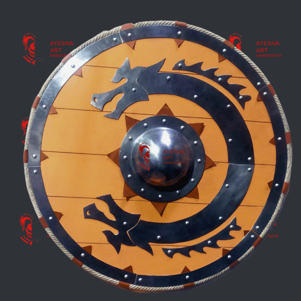 Medieval Dragon Face Shield Warrior Round Viking Shield