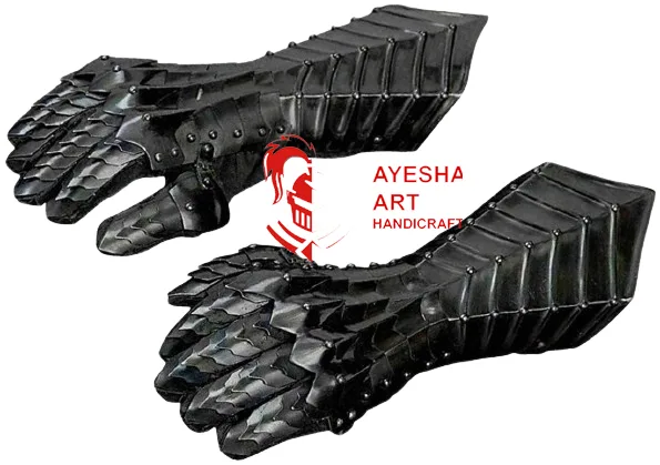 Black-Antique-Nazgul-Gauntlets-Medieval-Steel-armor-Gloves